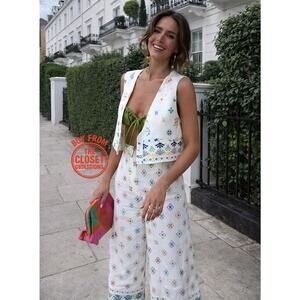 ZARA Co-Ord Set Sleeveless Vest Wide Leg Pants NWT Rare